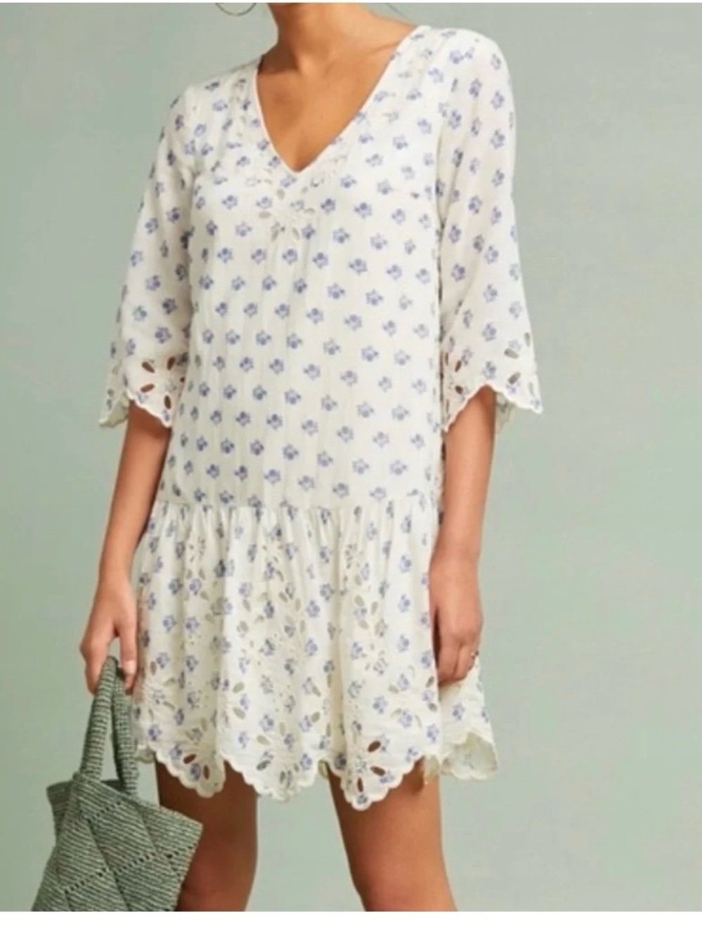 Anthropologie Meadow Rue Bohemian Eyelet Floral Dress XS